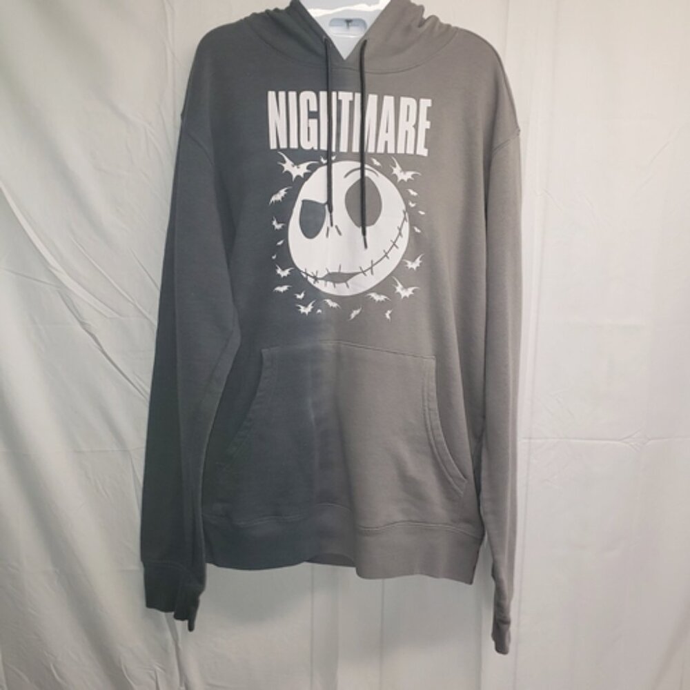Disney Nightmare Before Christmas Charcoal Gray Two-Tone Hoodie SM oversized EUC